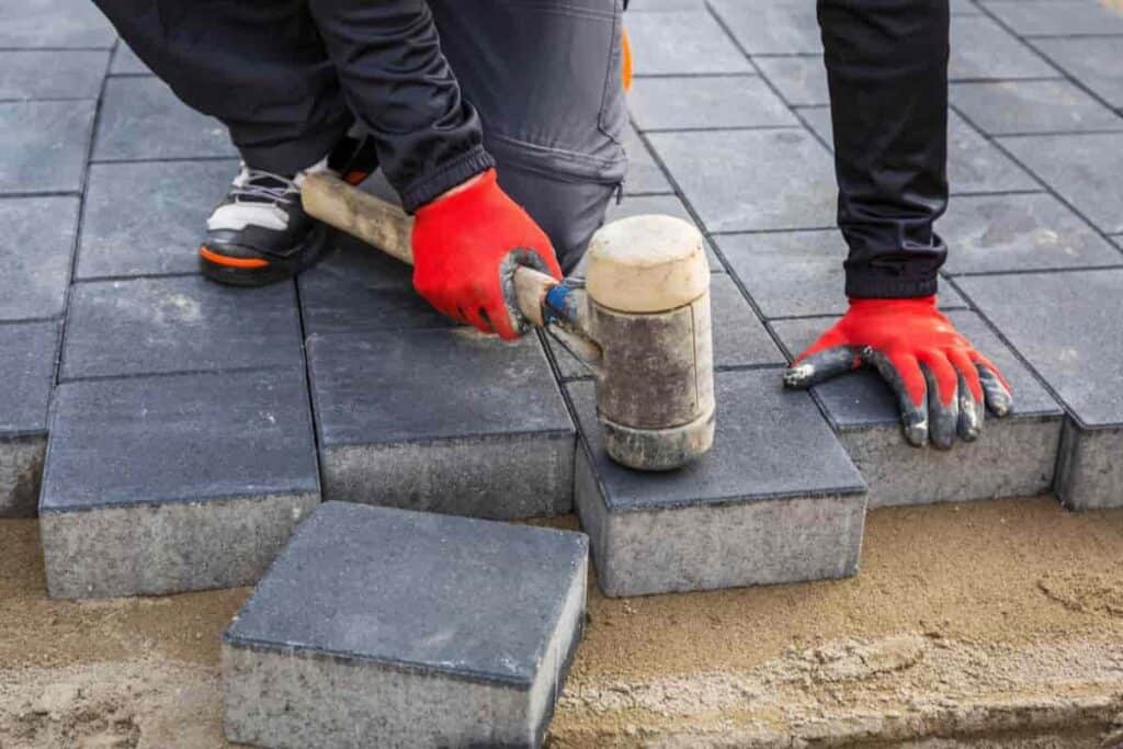 laying brick pavers