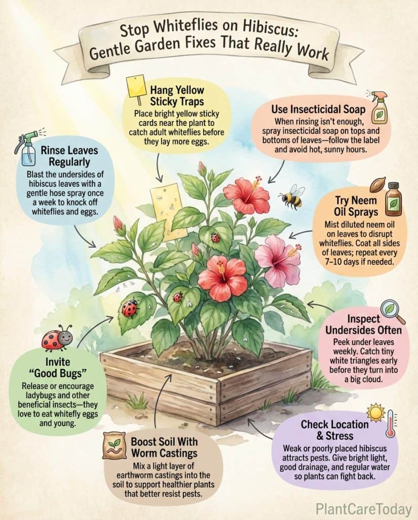 C_10375_Zf7cY_whiteflies-hibiscus-control-tricks-f1 Whitefly control infographic showing treatment steps for hibiscus plants with household remedies