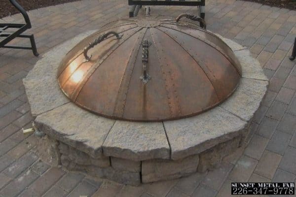 custom made metal fire pit cover
